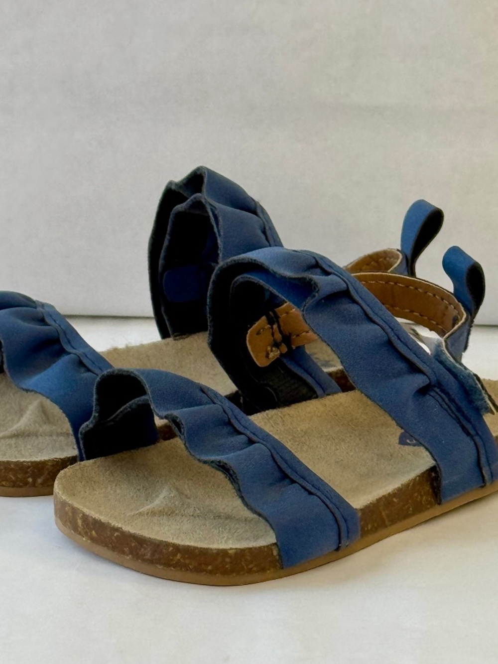 Baby B’Gosh Girls Ruffle Blue Espadrilles Sandals Shoes Sz. 6 - 9 Months 2.5 3
